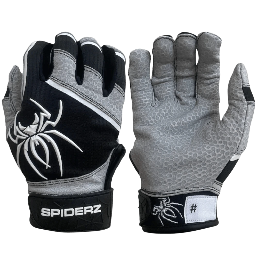 2022 Spiderz PRO Model Batting Gloves: Black/Grey