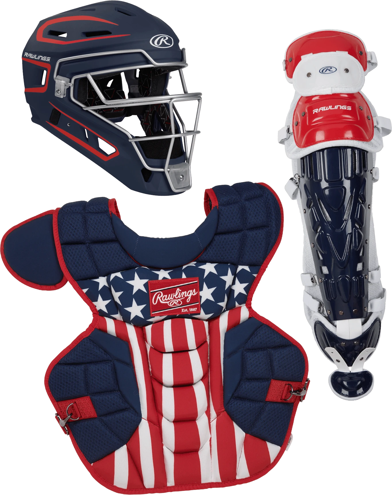 Rawlings Intermediate USA VELO 2.0 Catcher's Gear Box Set: CSV2I-NSW
