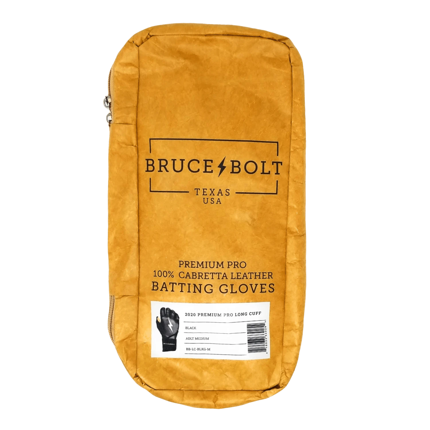 Bruce Bolt PREMIUM PRO Long Cuff Batting Gloves: Black - Image 4