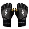 Bruce Bolt PREMIUM PRO Long Cuff Batting Gloves: Black