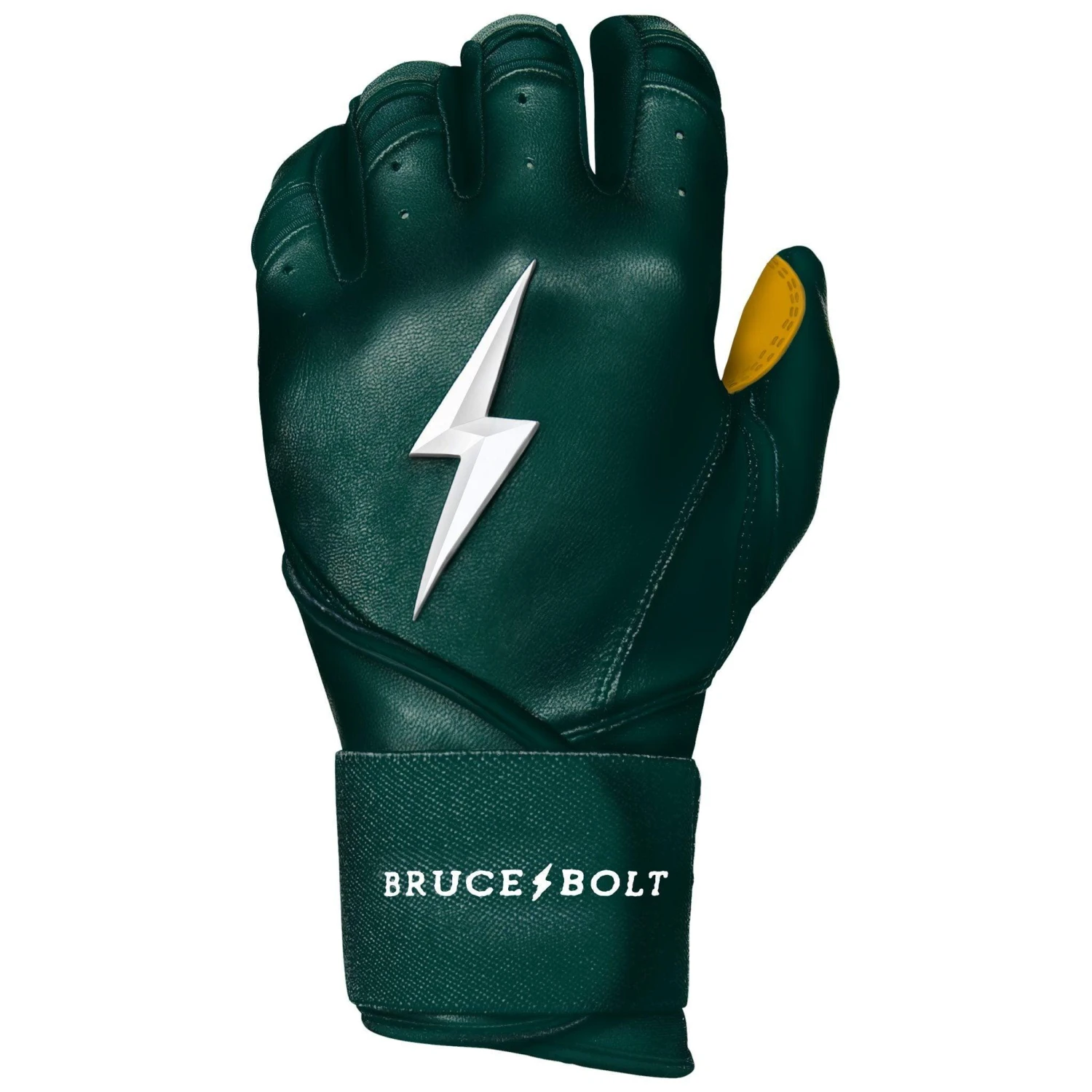 Bruce Bolt PREMIUM PRO Long Cuff Batting Gloves: Green - Image 3