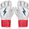 Bruce Bolt PREMIUM PRO BRINSON Series Long Cuff Batting Gloves: White