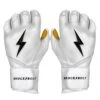 Bruce Bolt PREMIUM PRO Long Cuff Batting Gloves: White