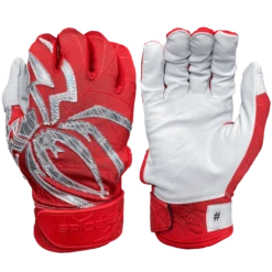 2022 Spiderz PRIZM Batting Gloves: Red/Silver