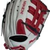 Miken Pro Series 13.5″ Slow Pitch Fielding Glove – White/Scarlet/Navy: PRO135WSN