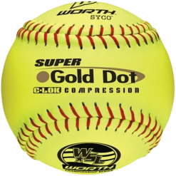 Worth 12" Super Gold Dot WSL Slowpitch Softballs (Dozen): YS44WSLC
